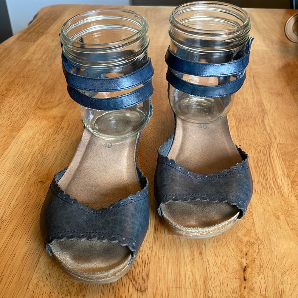 Miz Mooz Blue Leather Mary Janes